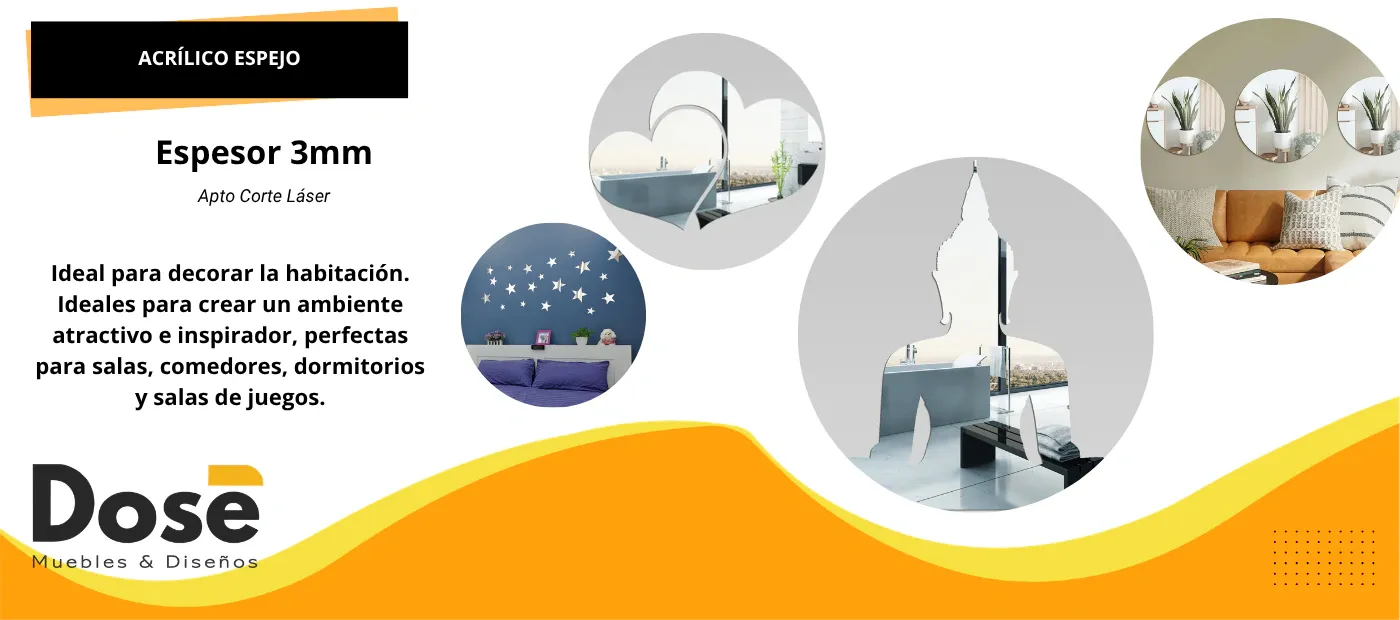 Acrílico espejo de 3 mm, apto corte láser